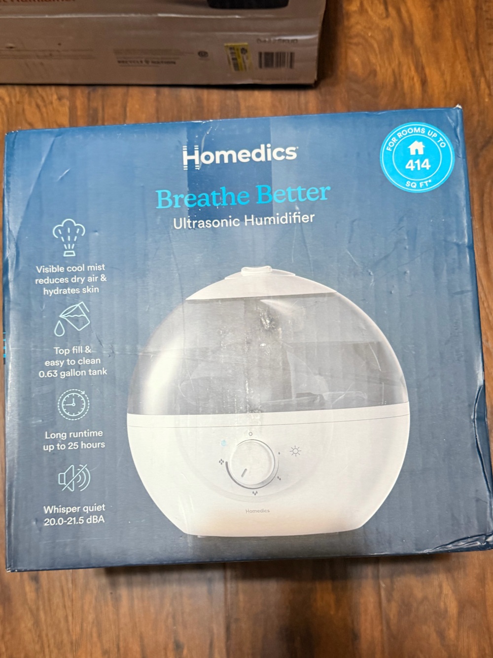 Homedics White and Clear Ultrasonic Humidifier - Cool Mist